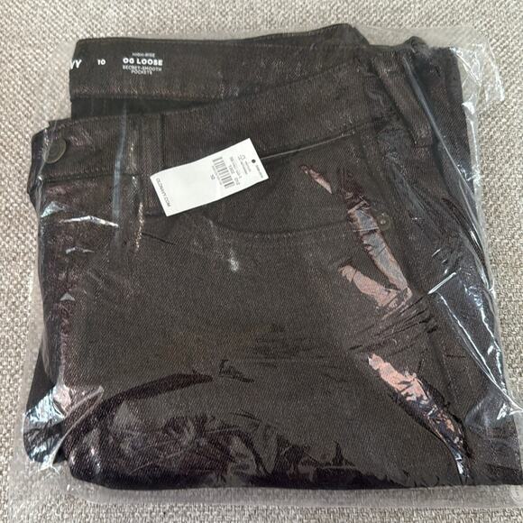 Old Navy black shine High-Waisted Shine OG Loose Jeans - Picture 10 of 13